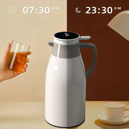 2L Coffee Thermos Household Digital Display Glass Liner Vacuum Flasks Large Capacity Water Bottle Kitchen Thermal Kettle